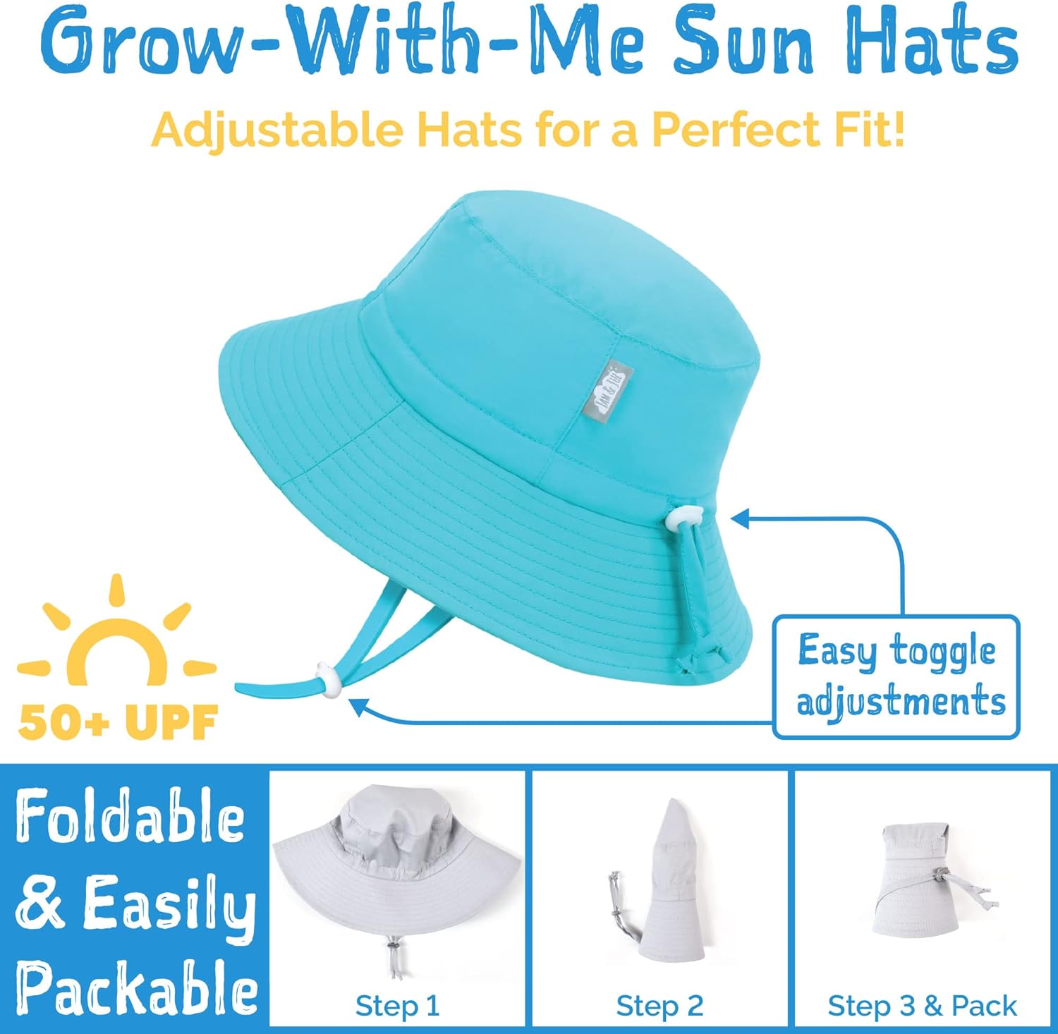 ANICEMOON] JAN & JUL 50+ UPF Water-Repellent Bucket Hat for K Kids